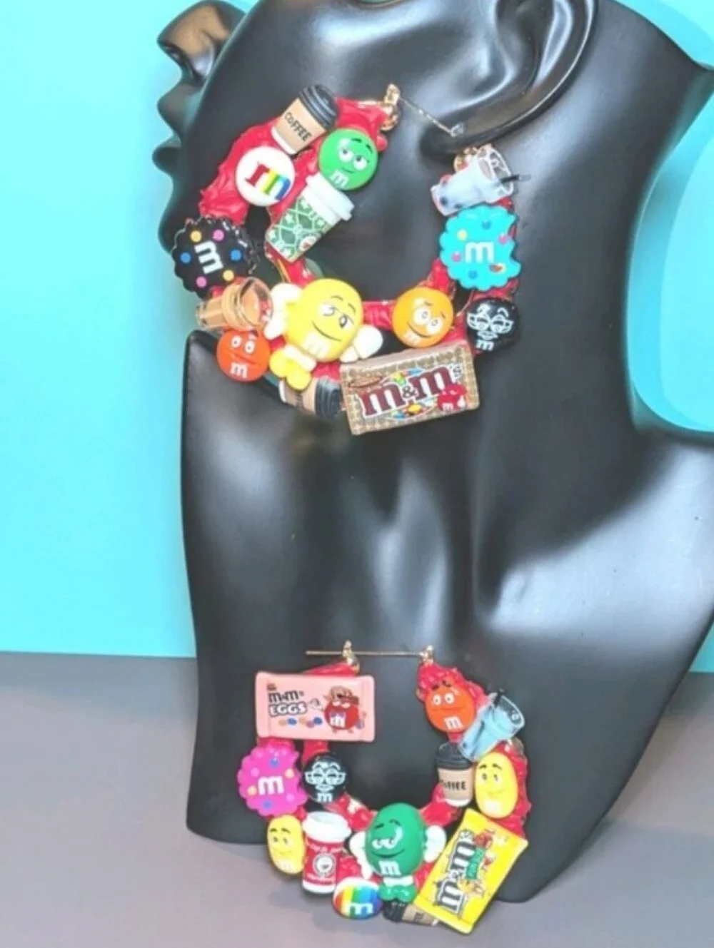 Hand Crafted Multicolor Candy Charm Statement Earrings